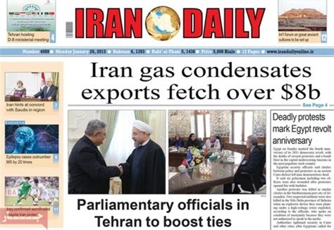 A look at Iranian newspaper front pages on Jan. 26