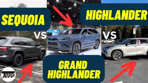 Grand Highlander vs Sequoia vs Highlander: Side-by-Side-by-Side! - YouTube