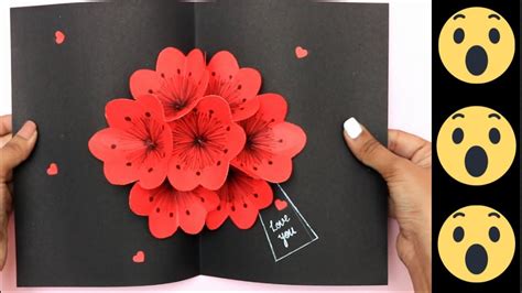 POP UP FLOWER CARD : 3D Card : Pop up card : DIY - YouTube