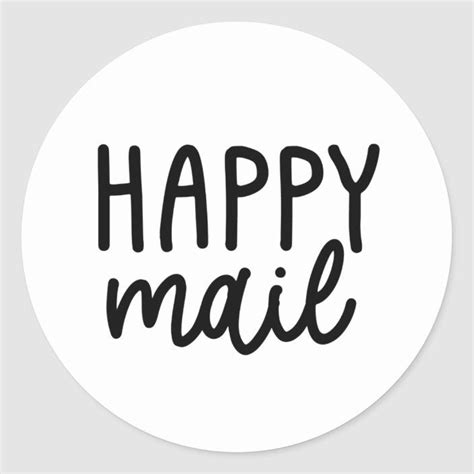 Happy Mail Classic Round Sticker | Zazzle.com in 2021 | Happy mail ...