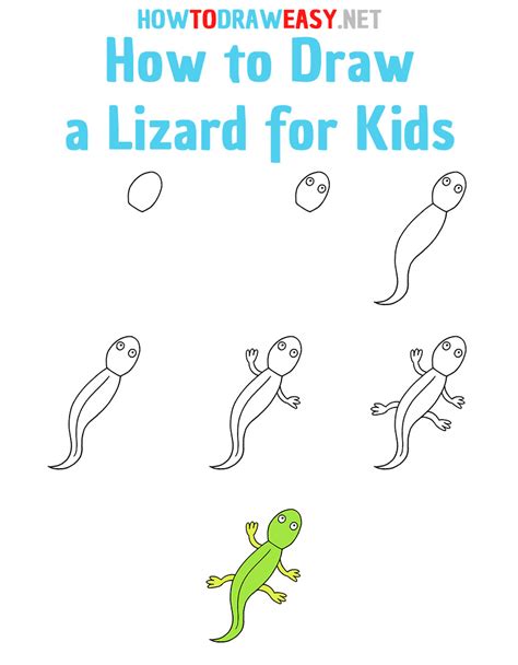 How To Draw Lizard For Kids Drawing Tutorials For Kids Drawings ...