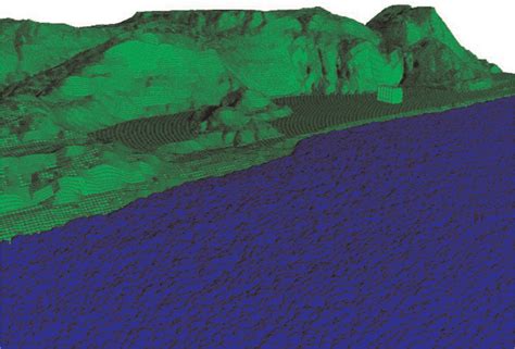 Tsunami simulation before the solitary wave arrives. | Download ...