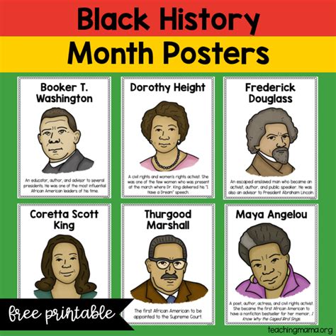 Black History Month Posters - Free Printable - Teaching Mama