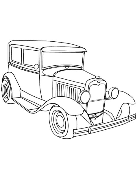 Old vintage car coloring page