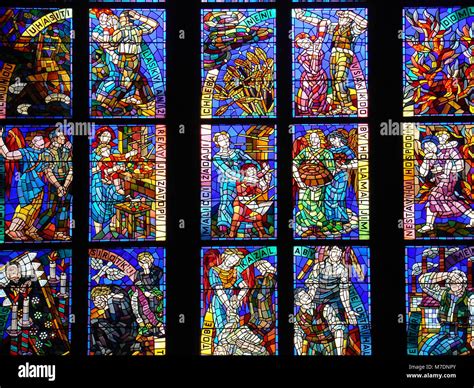 Stained Glass of St. Vitus Cathedral Stock Photo - Alamy