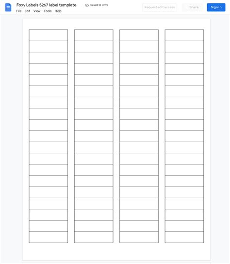 Avery 5267 label template for Google Docs & Sheets | Label templates ...