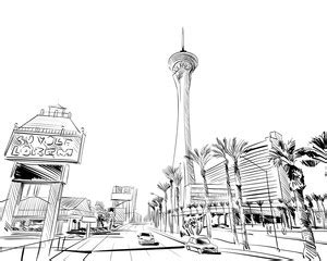 Las Vegas Skyline Sketch at PaintingValley.com | Explore collection of Las Vegas Skyline Sketch