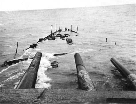 The partially submerged deck of the Admiral Graf Spee. Scuttled during the battle of River Plate ...