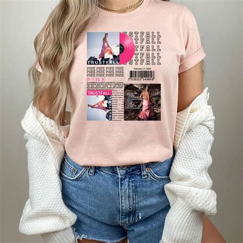 Pnk Trustfall Tour 2023 Shirt, Pink Tour Merchandise, Distressed Trustfall Shirt, Pink Concert ...