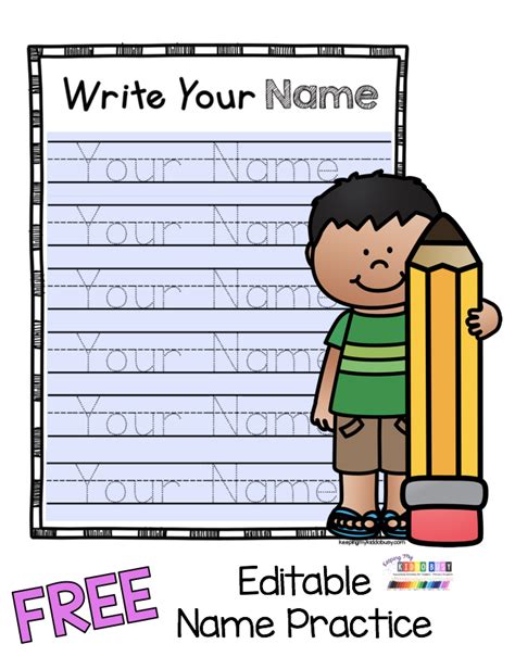 WRITING FREEBIES - Edit this PDF to type your child's name so they can ...