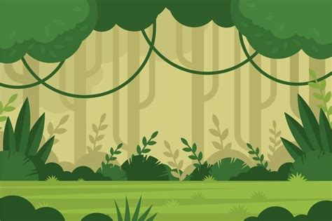 Free Vector | Flat tropical jungle background | Jungle illustration ...