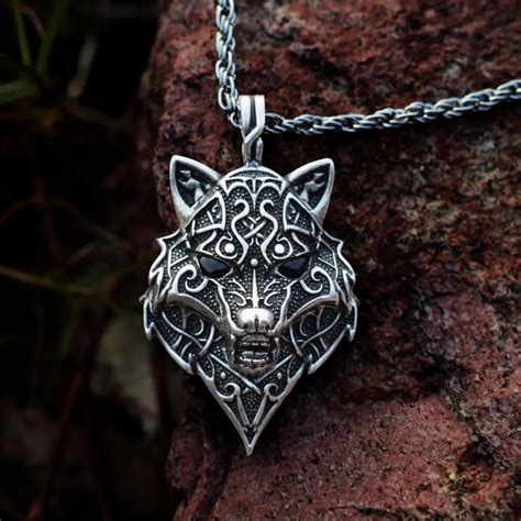 SanLan Norse wolf vikings pendant wolf head Necklace Animal Original ...