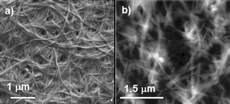 Surface morphology of xerogels of 2. a) SEM image from a gel in... | Download Scientific Diagram