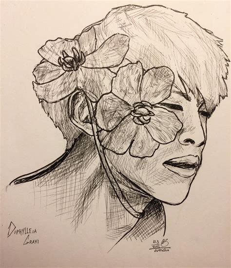 Inktober 3 - Diphylleia Grayi by KoriNeko18 on DeviantArt