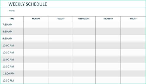 Weekly Calendar Template Monday To Friday | Example Calendar Printable