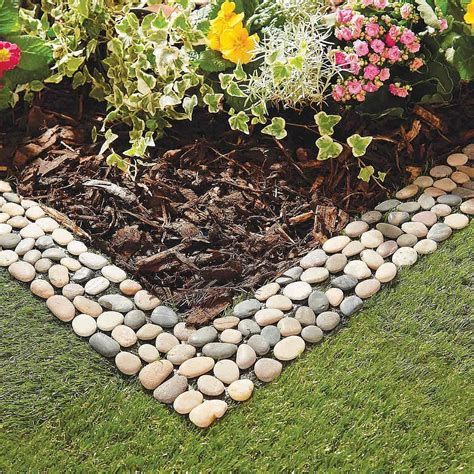 Coopers of Stortford Decorative Garden Lawn Edging Flower Bed Border - Pack of 8 Pebble Stone ...