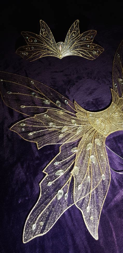 Golden Butterfly Wings Crown Set Fairy Costume Fairytale Wings | Etsy