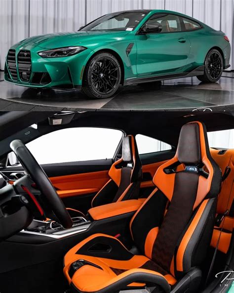 2022 BMW M4 Competition in Isle of Man Green Metallic over Kyalami Orange & Black Leather ...