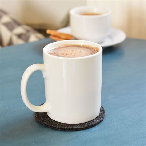 White Mugs Tea Coffee Cups Straight Sided Porcelain Set - 285ml (10oz ...