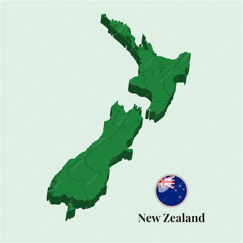 Premium Vector | 3d map of new zealand vector illustration stock photos ...