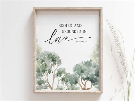 Ephesians 3:17 Rooted and Grounded In Love Printable Wall | Etsy