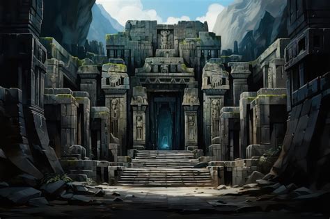 Futuristic temple concept tomb raider temple fantasy concept art temple of the dawn | Premium AI ...