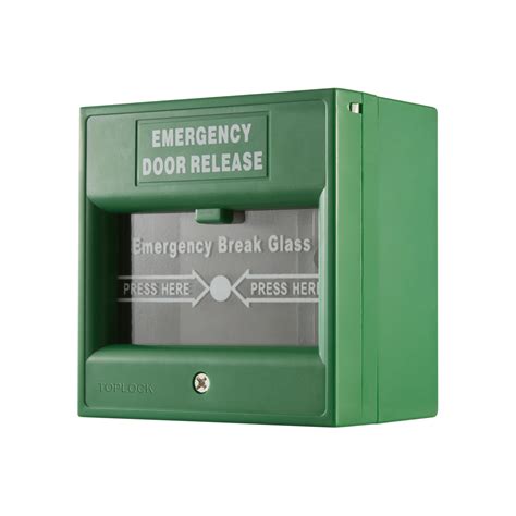 Emergency Fire Break Glass Door Release Exit (Green) TLB31-M - TopLock