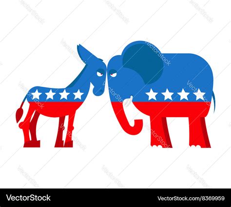 Donkey and elephant symbols of political parties Vector Image