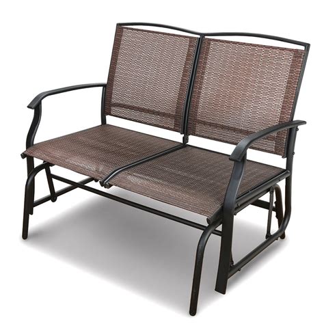 The Breathable Mesh Outdoor Glider Bench - Hammacher Schlemmer