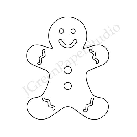 Printable Gingerbread Man Template-pdf Digital Download Cookie Kids Holiday Coloring Page Kids ...