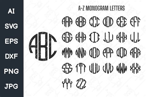 Circle Monogram Letters Alphabet SVG Graphic by FoxGrafy · Creative Fabrica