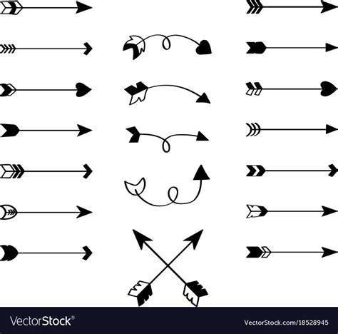 Arrows black and white hand sketch boho Royalty Free Vector