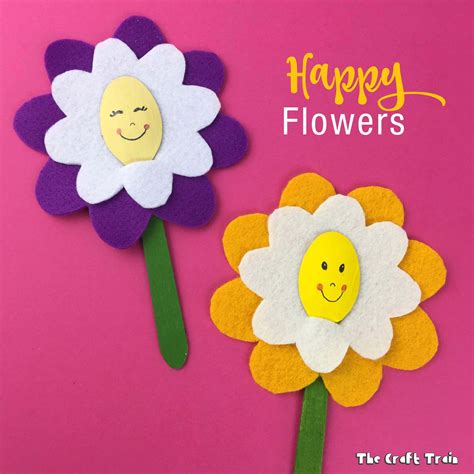 happy flower craft - The Craft Train