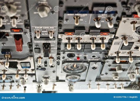 Lots of Switches - Modern Jet Airliner Cockpit Stock Photo - Image of ...