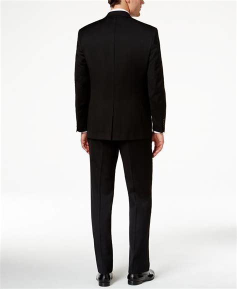 Lauren Ralph Lauren Solid Black Pure Wool Big and Tall Vested Suit - Macy's