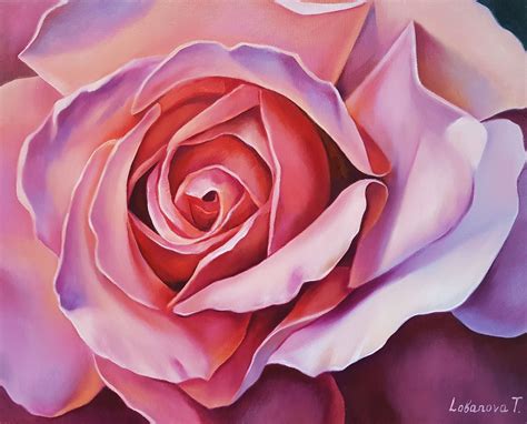 Rose Acrylic Painting Flower on Canvas | Etsy