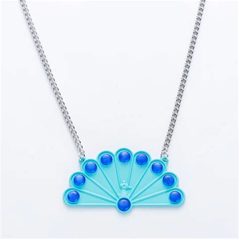 Peacock Miraculous Ladybug Big Pendant with Opals Choker Necklace Silver Chain Fashion Anime ...