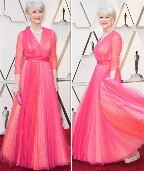 Helen Mirren, 73, shows off age-defying figure in fuchsia frock at Oscars 2019 | Celebrity News ...