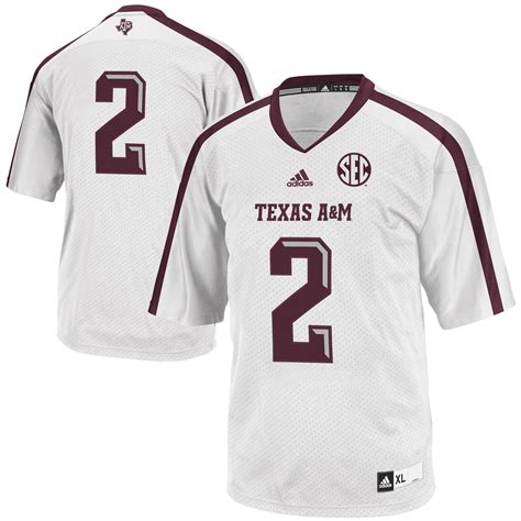 adidas Texas A&M Aggies #2 Premier Twill Football Jersey - White