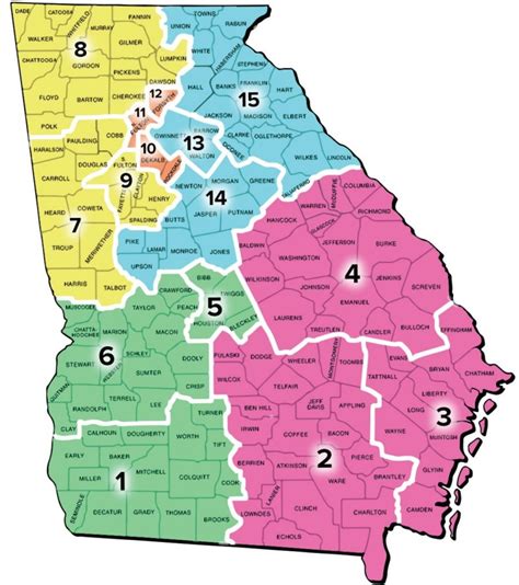 Georgia Regions Map Printable