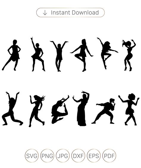 Dance Svg, Dance Silhouette,dancer Svg, Dancer Silhouettes, Female Dancers, Dance Team Svg ...