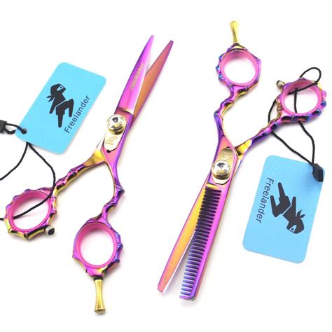 5.5 inch Pink High Quality Professional Hair Scissors set ,Straight ...