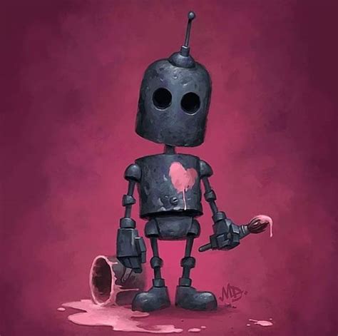 a robot with a heart on Behance