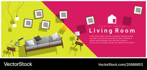 Interior banner sale with living room furniture Vector Image