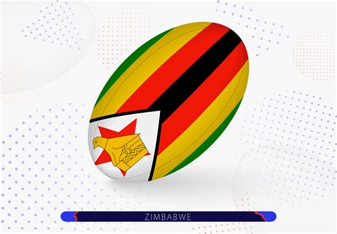 Rugby ball with the flag of Zimbabwe on it. Equipment for rugby team of Zimbabwe. 18973829 ...