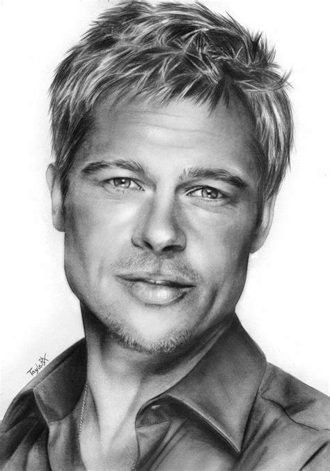 Portrait: Brad Pitt by TayleRX | Pintura | Pinterest | Lápiz, Retrato y Dibujo