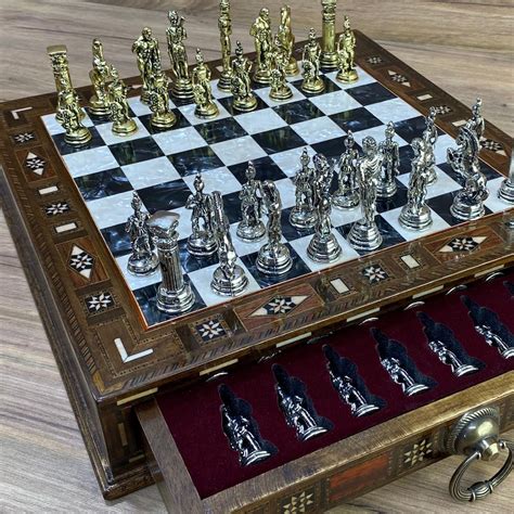 Chess Board With Figures Custom Chess Set for Husband Valentines Gift ...