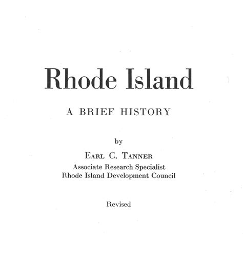 Rhode Island: A Brief History. – Rhode Island History Navigator