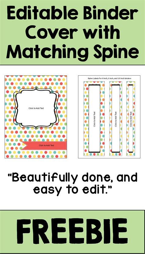 Free Editable Printable Binder Covers And Spines