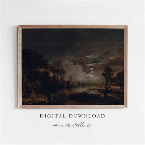 Vintage Gothic Landscape Painting Digital Download Dark - Etsy